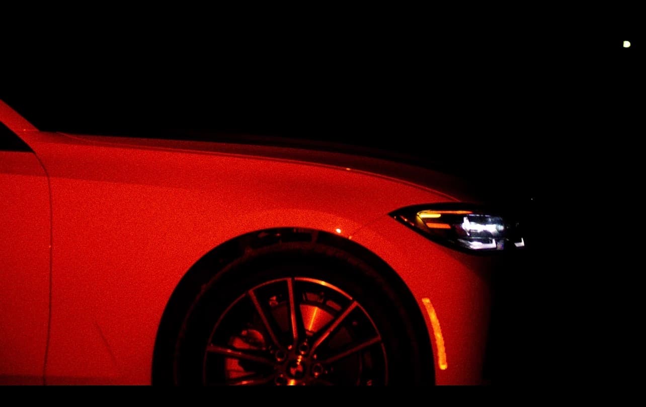 BMW red wheel detail