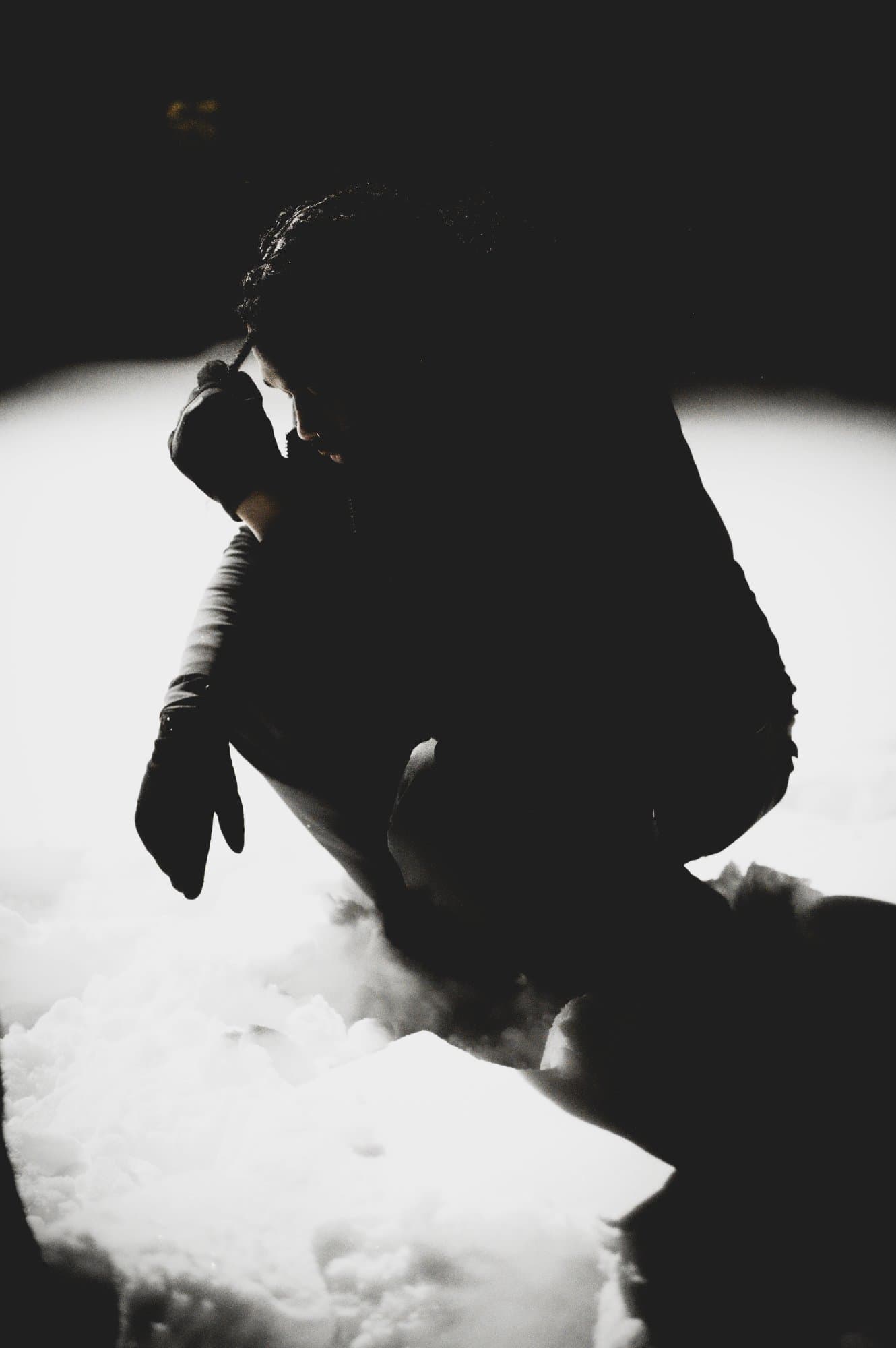 Pilgrim — reaching into snow