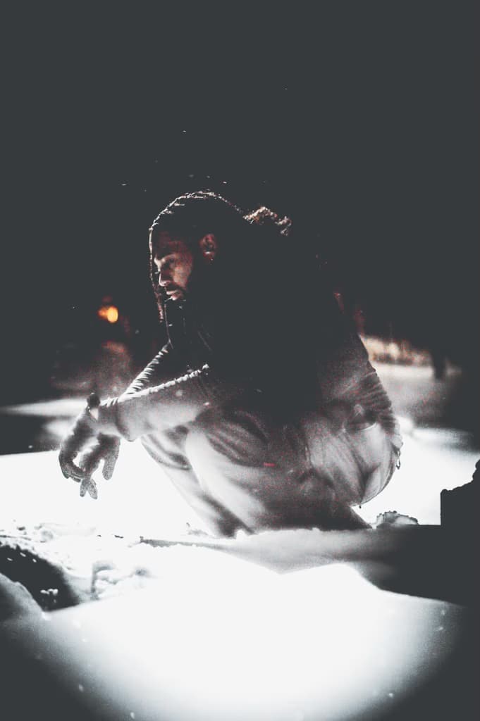 Pilgrim in snow — action